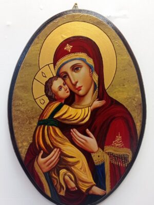Ръчно рисувана икона на Света Богородица Владимирска