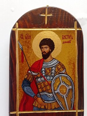 Ръчно рисувана икона на Свети Виктор