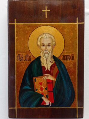 Ръчно рисувана икона на Свети Матей