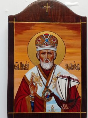 Ръчно рисувана икона на Свети Николай 3