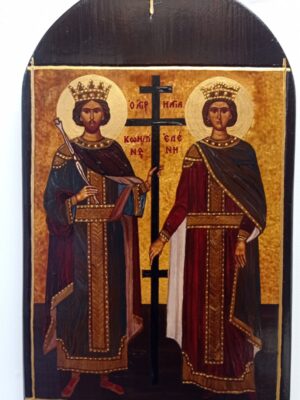 Ръчно рисувана икона на Свети Свети Константин и Елена 2