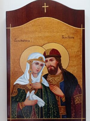 Свети Княз Петър и Княгиня Феврония 3 ръчно рисувана икона